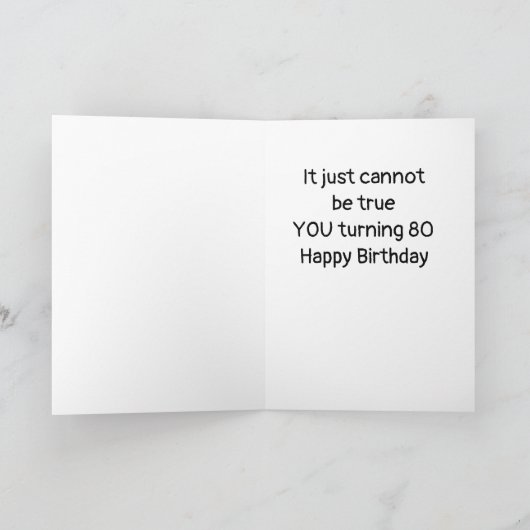 *80th BIRTHDAY* FROM CONFUSED WOODPECKER  Card Kaart (Binnen)