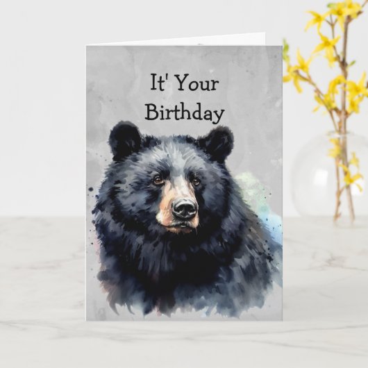 80th Birthday Fun Black Beer - Grin en Beer het Kaart (Gele Bloem)