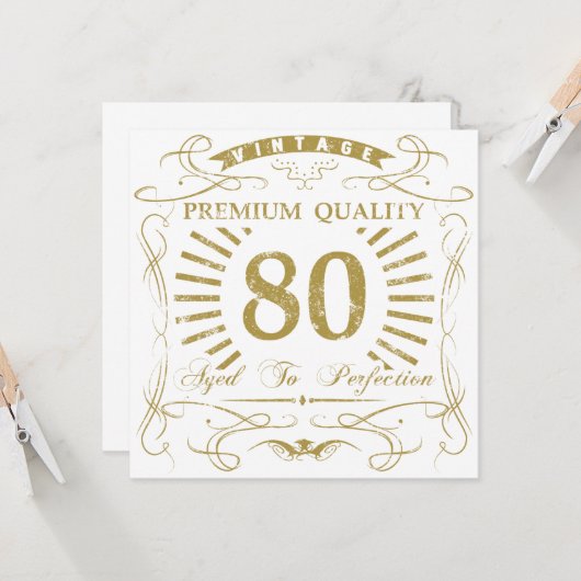 80th Birthday Gag Gift Kaart (Voorkant / Achterkant in situ)