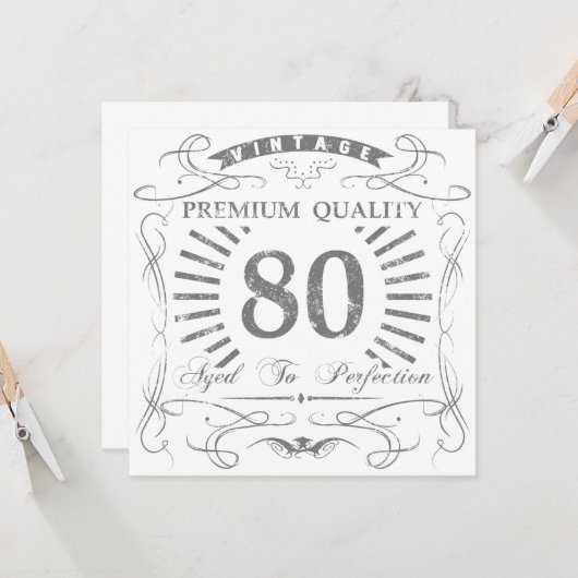 80th Birthday Gag Gift Kaart (Voorkant / Achterkant in situ)