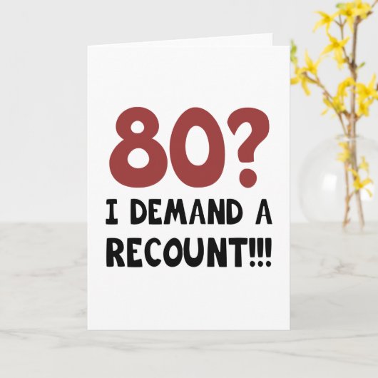 80th Birthday Gag Gift Kaart (Gele Bloem)