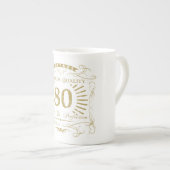 80th Birthday Gag Gift Porselein Kop (Voorkant rechts)