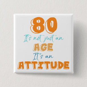 80th Birthday Gag Gift Vierkante Button 5,1 Cm
