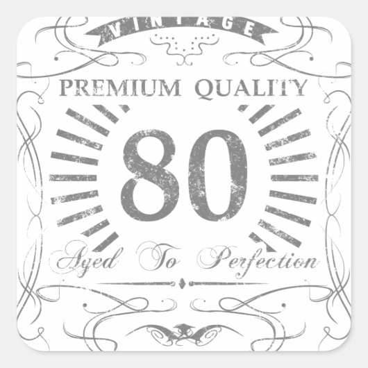 80th Birthday Gag Gift Vierkante Sticker (Voorkant)