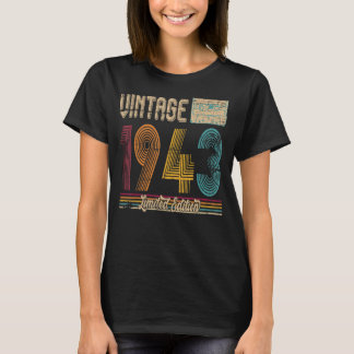 80th Birthday Gifts Cassette 1943 Limited T-shirt