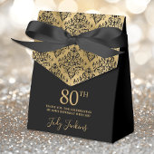 80th Birthday Gold Damask Thank You Bedankdoosjes