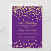 80th Birthday Gold Glitter Purple-verrassingen Kaart (Voorkant)