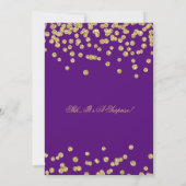 80th Birthday Gold Glitter Purple-verrassingen Kaart (Achterkant)