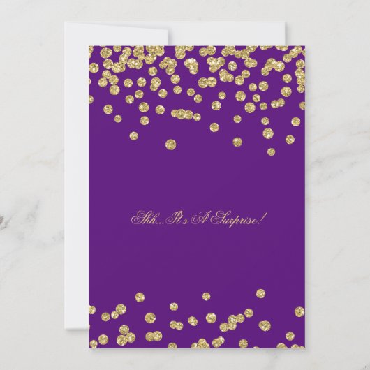 80th Birthday Gold Glitter Purple-verrassingen Kaart (Achterkant)