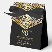 80th Birthday Gold Leopard Print Thank You  Bedankdoosjes (Voorkant)