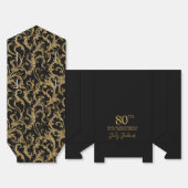 80th Birthday Gold Swirls Thank You  Bedankdoosjes (Ongevouwen)