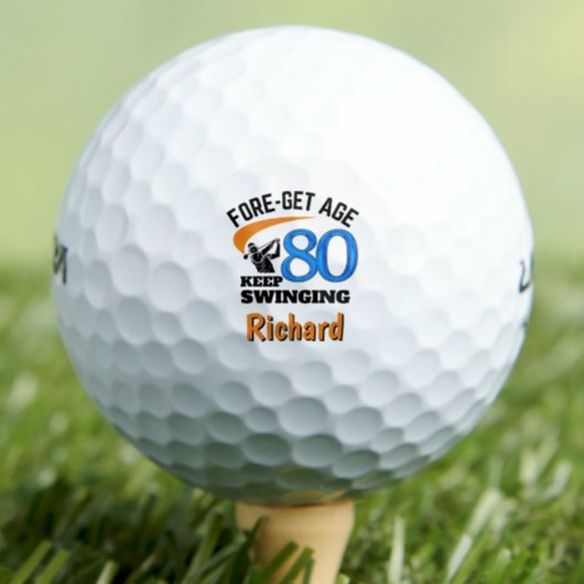 80th Birthday Golf Balls 80 Years Funny Gift Blue Golfballen