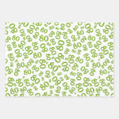 80th Birthday Green & White Number Pattern 80 Inpakpapier Vel (Voorkant 2)