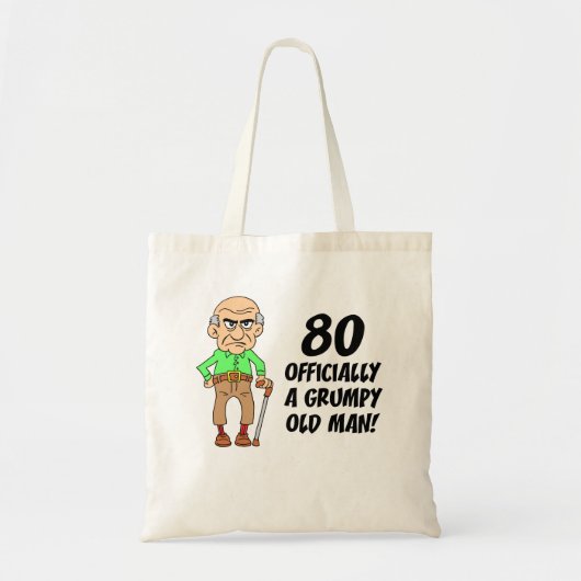 80th Birthday Grumpy Old Man Tote Bag (Voorkant)