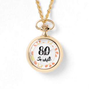 80th Birthday Inspirerend Funny Floral Horloge