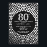 80th Birthday Invitation Black en Silver Glitter Kaart<br><div class="desc">80e uitnodiging van de verjaardag. Black and Silver Glitter. Silver Diamond. Volwassenenfeest. Voor mannen of vrouwen. Voor verdere aanpassing,  te klikken gelieve de knoop "van de Aanpassing het"en ons ontwerphulpmiddel te gebruiken om deze sjabloon te wijzigen.</div>