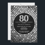 80th Birthday Invitation Black en Silver Glitter Kaart<br><div class="desc">80e uitnodiging van de verjaardag. Black and Silver Glitter. Silver Diamond. Volwassenenfeest. Voor mannen of vrouwen. Voor verdere aanpassing,  te klikken gelieve de knoop "van de Aanpassing het"en ons ontwerphulpmiddel te gebruiken om deze sjabloon te wijzigen.</div>