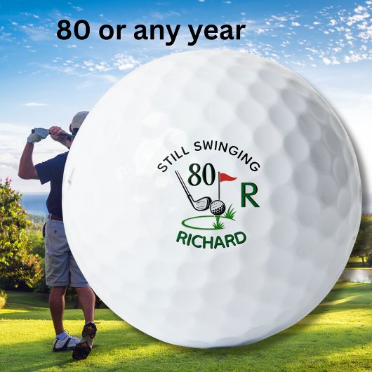 80th Birthday Men's Monogram Name Golfballen
