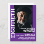 80th Birthday or ANY AGE Elegant Party Kaart (Voorkant / Achterkant)