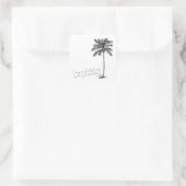 80th Birthday Palm Tree Art Congratulations Vierkante Sticker (Tas)