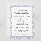80th Birthday Party Blue and White Number Pattern Kaart (Voorkant)