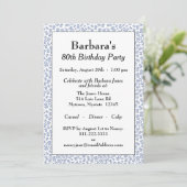80th Birthday Party Blue and White Number Pattern Kaart (Staand voorkant)