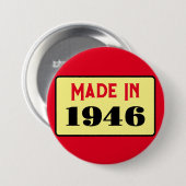 80th Birthday party born 1946 80 pin Ronde Button 7,6 Cm (Voorkant /achterkant)