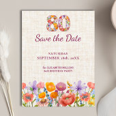 80th Birthday Party - Elegant Save the Date Aankondigingskaart