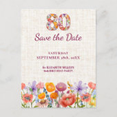 80th Birthday Party - Elegant Save the Date Aankondigingskaart (Voorkant)
