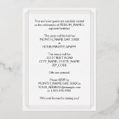 80th Birthday Party — Fancy script & aangepaste na Folie Uitnodiging (Achterkant)