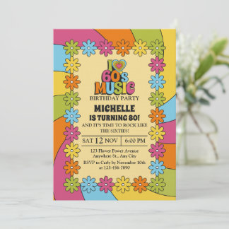 80th Birthday Party for 60s Music Lovers Kaart