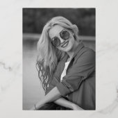 80th Birthday party gouden foto heldere abstracte Folie Uitnodiging (Achterkant)