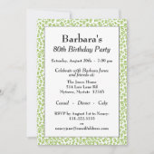 80th Birthday Party Green and White Number Pattern Kaart (Voorkant)