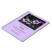 80th Birthday Party Guest Book Purple Flowers Name Notitieboek (Linkerzijde)