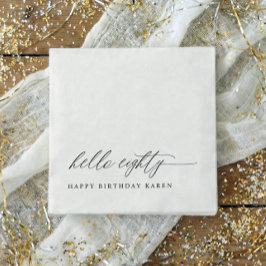 80th Birthday Party Hello 80 Modern Milestone Servet