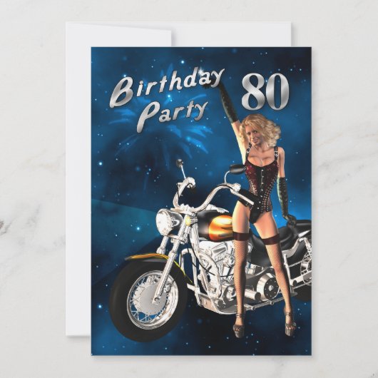 80th Birthday party Invitation Kaart (Voorkant)