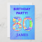 80th Birthday Party Invitation Voeg een naam toe Kaart (Voorkant)