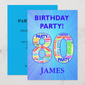 80th Birthday Party Invitation Voeg een naam toe Kaart (Voorkant / Achterkant)
