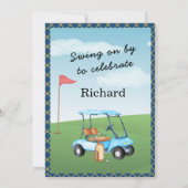 80th Birthday Party Men's Golf Theme Party   Kaart (Achterkant)