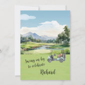 80th Birthday Party Men's Golf Theme Party   Kaart (Achterkant)