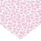 80th Birthday Party Number Pattern Pink and White Tafelkleed (Gekanteld)