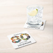 80th Birthday Photo Template-uitnodiging Kartonnen Onderzetters (Insitu)