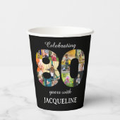 80th Birthday Photo Template-uitnodiging Papieren Bekers (Achterkant)