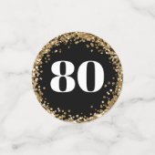 80th birthday Photos Gold Confetti (Kleine voorkant)