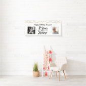 80th Birthday Retro String Lights 2 foto's Spandoek (Insitu)