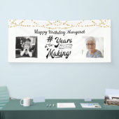 80th Birthday Retro String Lights 2 foto's Spandoek (Beurs)