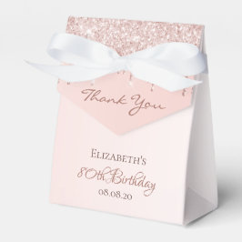 80th Birthday roos gold glitter glam dank u Bedankdoosjes
