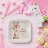 80th Birthday Roos Gouden Cake Papier Bord (Feest)