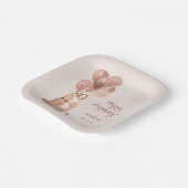 80th Birthday Roos Gouden Cake Papier Bord (Gebogen)