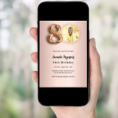 80th Birthday roos gouden foto Kaart